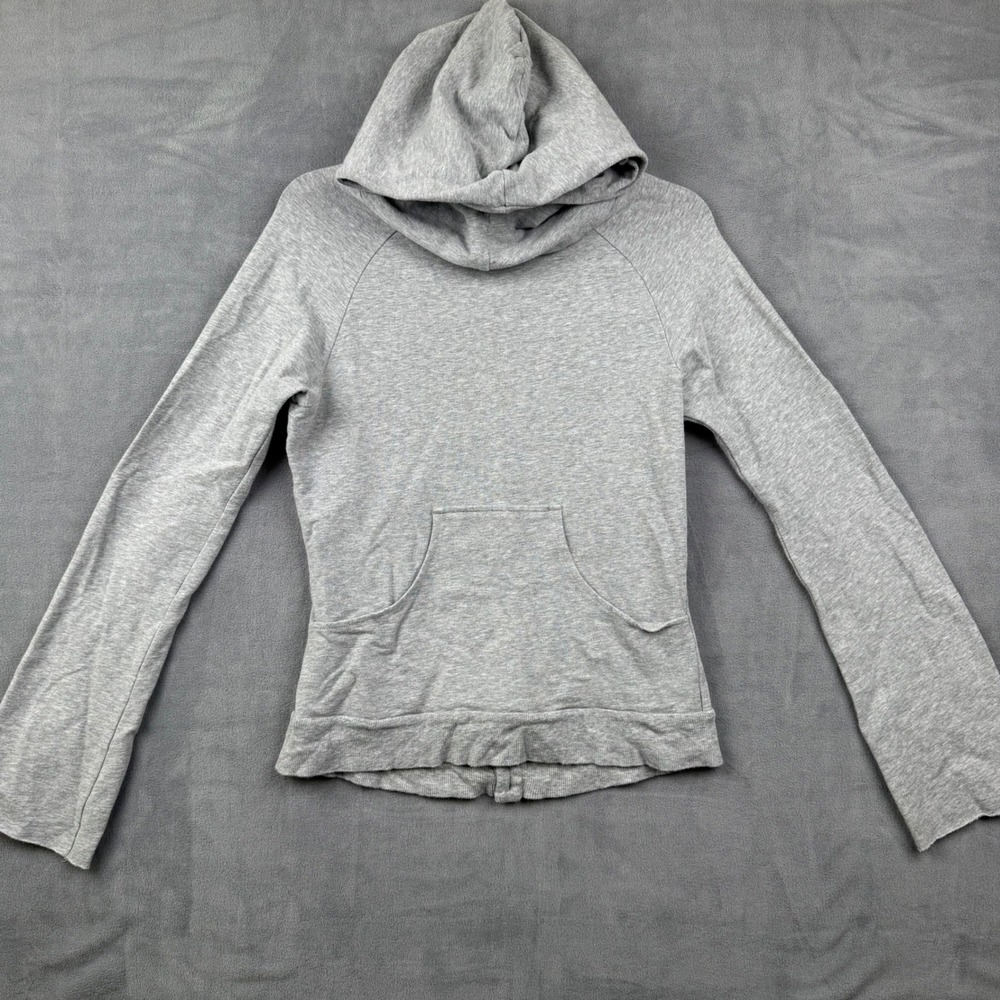 CORSON Gray Hoodie Cutout Back Zip Up‎ Pocket Long Sleeve Casual Womens Size S